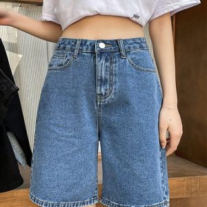 90s Grunge Denim Shorts - Vintage Y2K Style for Aesthetic Outfits and Retro Fashion