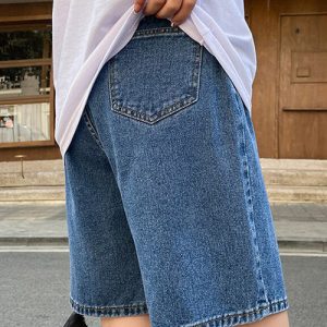 90s Grunge Denim Shorts - Vintage Y2K Style for Aesthetic Outfits and Retro Fashion