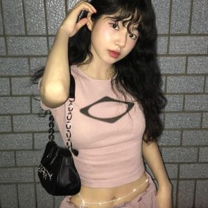 Aesthetic Y2K Pink Crop Top for Coquette Style and Cute Outfits