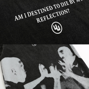 Am I Destined To Die By My Reflection Y2K Aesthetic Grunge Style Graphic Tee