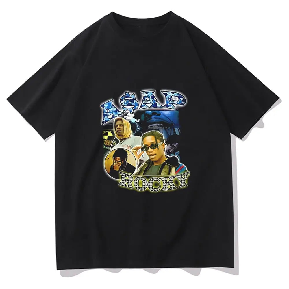 Asap Rocky Inspired Y2K Streetwear T-Shirt - Trendy Urban Fashion Essential