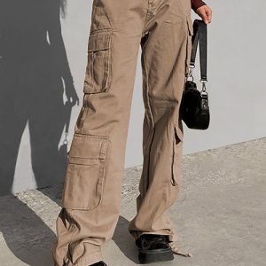 BDG Y2K Khaki Cargo Pants for Trendy Grunge Aesthetic Outfits and Comfy Everyday Wear