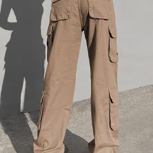 BDG Y2K Khaki Cargo Pants for Trendy Grunge Aesthetic Outfits and Comfy Everyday Wear