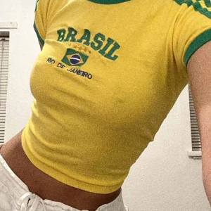 Brasil Crop Top: Y2K Aesthetic Cute Top for Coquette and Grunge Style Outfits