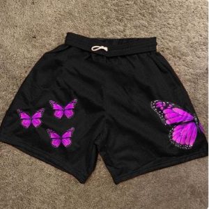 Butterfly Y2K Aesthetic Cargo Shorts for Trendy Summer Outfits