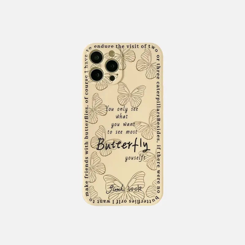 Butterfly Yourself Y2K Aesthetic iPhone Case - Cute and Trendy Coquette Style Accessory