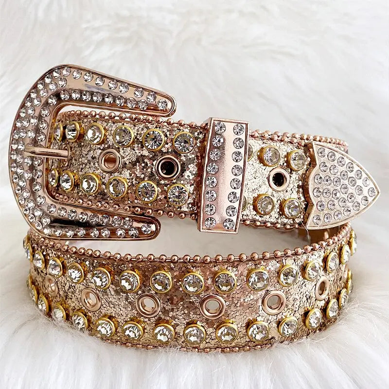 Ceinture Y2K en Diamant au Style Western Chic et Reconnaissable pour un Look Aesthetic