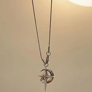 Celestial Moon and Star Necklace - Y2K Aesthetic Jewelry for Coquette and Grunge Styles