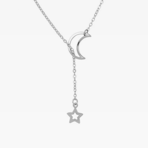 Celestial Star and Moon Necklace - Y2K Aesthetic Jewelry for Coquette and Grunge Styles