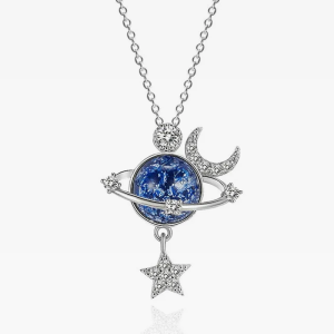 Celestial Star and Moon Necklace - Y2K Aesthetic Jewelry for Cosmic Vibes