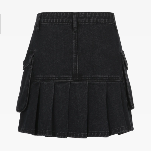 Chic Black Y2K Cargo Skirt for Trendy Grunge and Coquette Aesthetic Outfits