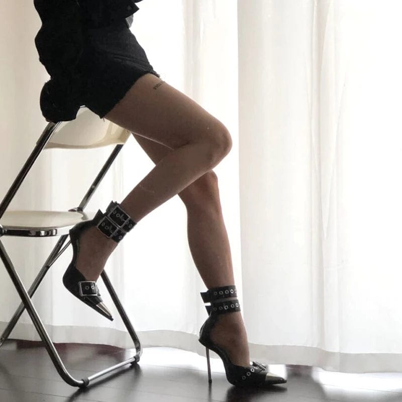 Chic Black Y2K Heels for Trendy Outfits - Perfect for Coquette and Grunge Aesthetics