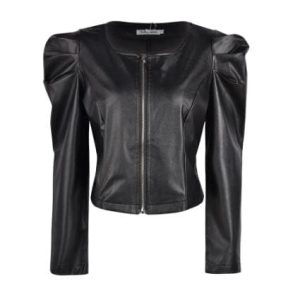 Chic Black Y2K Leather Jacket for Edgy Grunge Aesthetic and Vintage Style Lovers