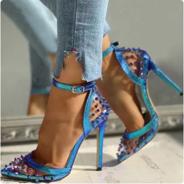 Chic Blue Y2K High Heels for Trendy Outfits - Perfect for Coquette and Grunge Aesthetics