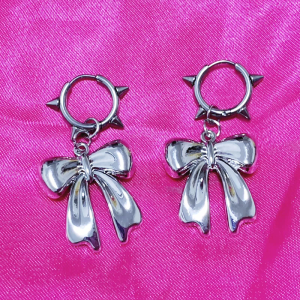 Chic Bow Tie Earrings for Y2K Fashion Lovers - Perfect for Coquette and Grunge Aesthetics