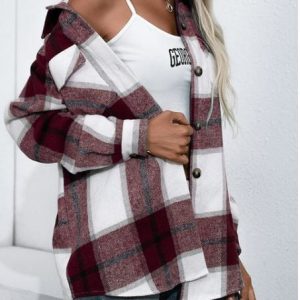 Chic Long Sleeve Y2K Plaid Jacket for Trendy Coquette and Grunge Aesthetic Outfits