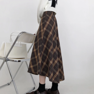 Chic Midi Plaid Skirt for Y2K Aesthetic Outfits - Perfect for Coquette and Grunge Styles