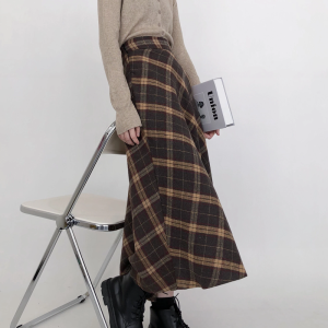 Chic Midi Plaid Skirt for Y2K Aesthetic Outfits - Perfect for Coquette and Grunge Styles