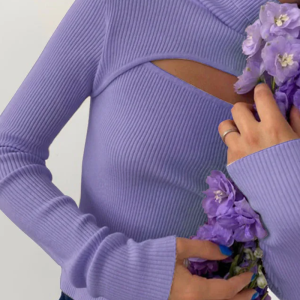 Chic Open Chest Turtleneck - Y2K Fashion Essential for Coquette and Grunge Aesthetics