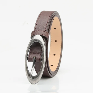 Chic Oval Buckle Belt for Y2K Fashion, Coquette Aesthetic, and Grunge Style Outfits