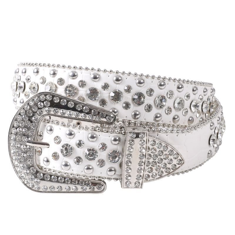 Chic White Y2K Belt for Trendy Outfits - Perfect for Coquette and Grunge Aesthetics