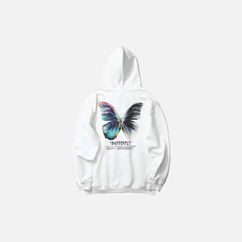 Colorful Butterfly Print Y2K Hoodie - Cute Aesthetic Top for Y2K Fashion Lovers