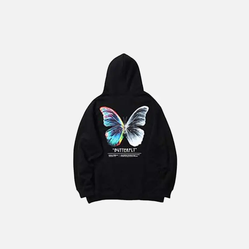 Colorful Butterfly Print Y2K Hoodie - Cute Aesthetic Top for Y2K Fashion Lovers