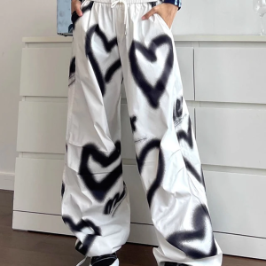 Coquette Aesthetic Heart Sweatpants - Y2K Style Comfy Bottoms for Cute Outfits