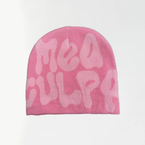 Coquette Aesthetic Mea Culpa Beanie - Y2K Fashion Statement for Cute Outfits