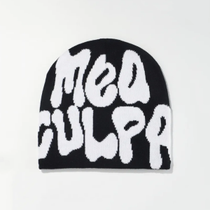 Coquette Aesthetic Mea Culpa Beanie - Y2K Fashion Statement for Cute Outfits