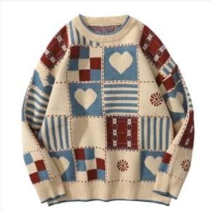 Coquette Aesthetic Oversized Heart Sweater - Y2K Fashion Essential for Cute Outfits