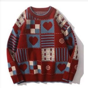 Coquette Aesthetic Oversized Heart Sweater - Y2K Fashion Essential for Cute Outfits