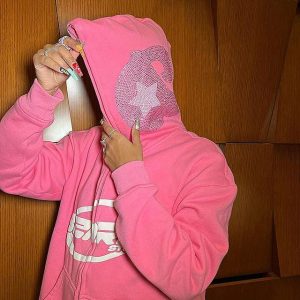 Coquette Aesthetic Pink Y2K Hoodie - Cute and Comfy Vintage Style for Trendy Outfits