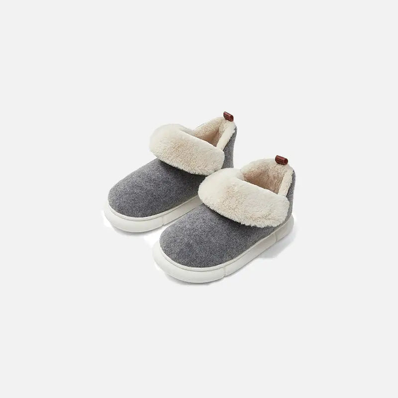 Coquette Aesthetic Plain Snow Slippers - Y2K Style Comfy Winter Footwear