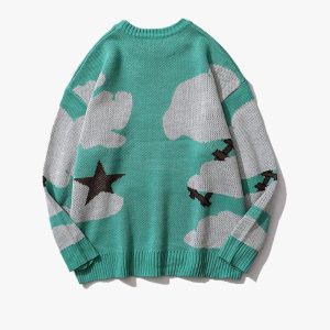 Coquette Aesthetic Printed Y2K Knit Sweater - Cute and Comfy for Every Occasion