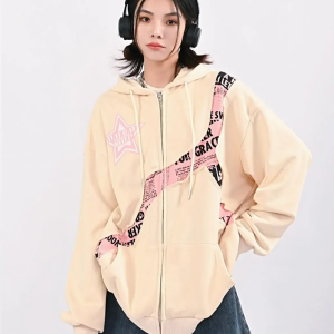 Coquette Aesthetic Y2K Zip Up Hoodie - Cute and Comfy Layer for Trendy Outfits