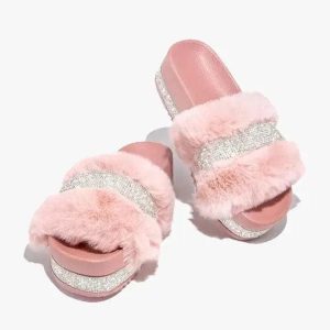 Coquette Y2K Fluffy Slippers for Comfy Aesthetic Vibes and Cozy Style