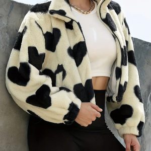 Coquette Y2K Fur Jacket: Trendy Vintage Aesthetic Outerwear for Stylish Outfits