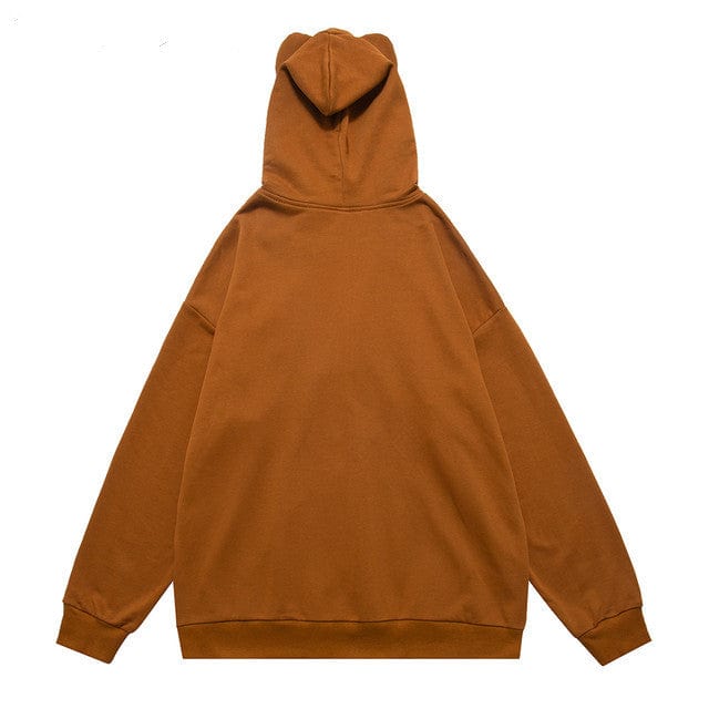 Cozy Brown Y2K Zip-Up Hoodie for Trendy Grunge and Coquette Aesthetic Outfits