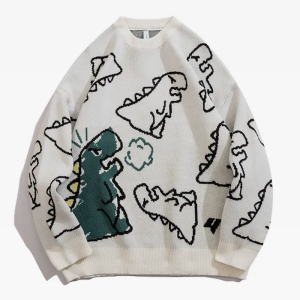 Cozy Dinosaur Sweater in Y2K Style - Cute and Comfy for Aesthetic Outfits