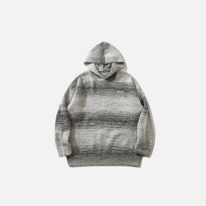 Cozy Fleece Striped Hoodie in Y2K Style - Perfect for Grunge and Coquette Aesthetics