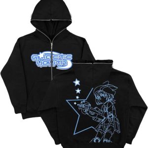 Cozy Full Zip Y2K Hoodie for Trendy Grunge Aesthetic Outfits and Comfy Layering