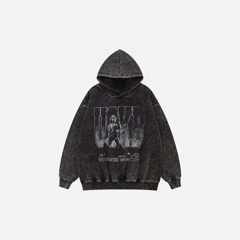 Cozy Oversized Y2K Music Hoodie for Trendy Grunge and Aesthetic Outfits