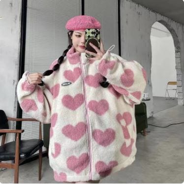 Cozy Oversized Y2K Plush Coat for Ultimate Comfort and Style in Y2K Fashion