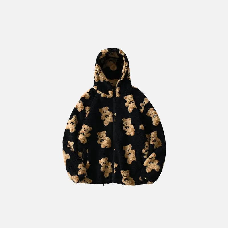 Cozy Teddy Bear Fuzzy Hoodie in Y2K Style for Ultimate Comfort and Aesthetic Appeal