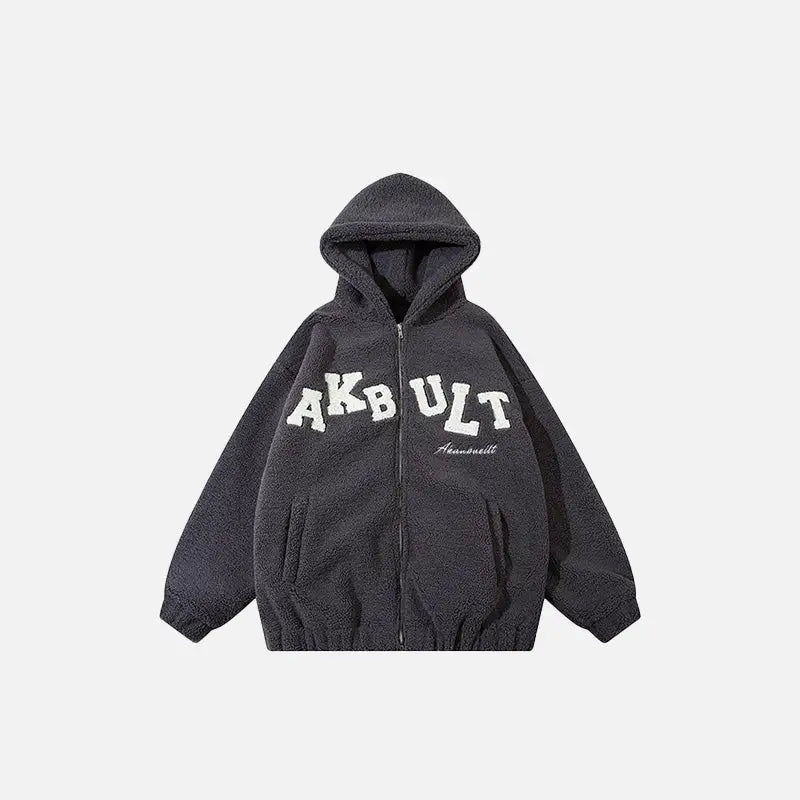 Cozy Y2K Fleece Zip-Up Hoodie for Ultimate Comfort and Retro Style