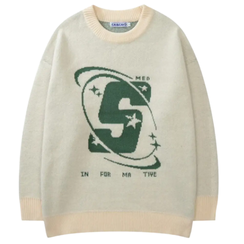 Cozy Y2K Heavy 400gsm Sweater - Vintage Aesthetic Knitwear for Ultimate Comfort