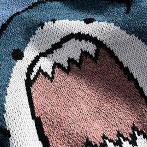 Cozy Y2K Shark Sweater: Cute Knit for Grunge Aesthetic and Comfy Outfits