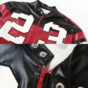 Cropped Red Leather Jacket for Y2K Aesthetic and Grunge Style Outfits