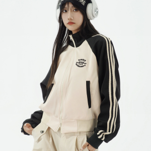 Cropped Y2K Track Jacket in Grunge Aesthetic - Trendy Comfy Layer for Stylish Outfits